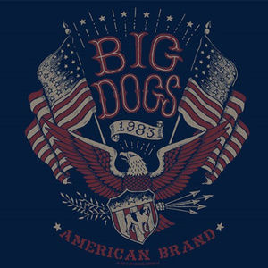 New Big Dog T Shirt All American Brand Flags 5X